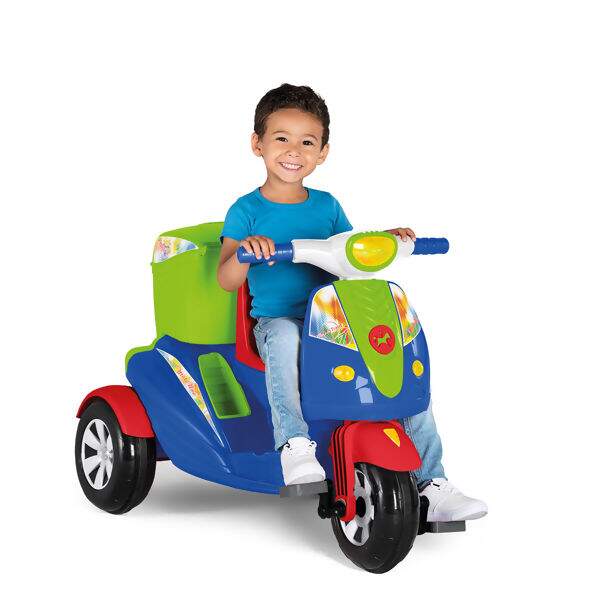 Triciclo Infantil Moto Uno Com Som Farol Empurrador E Pedal Calesita