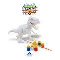 Dinossauro Rex Attack Branco Para Colorir +Pincel + 6 Tintas